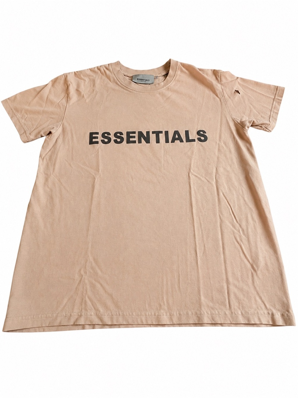 Fear of God Essentials Logo Tee Peach Tan Brown Size Small